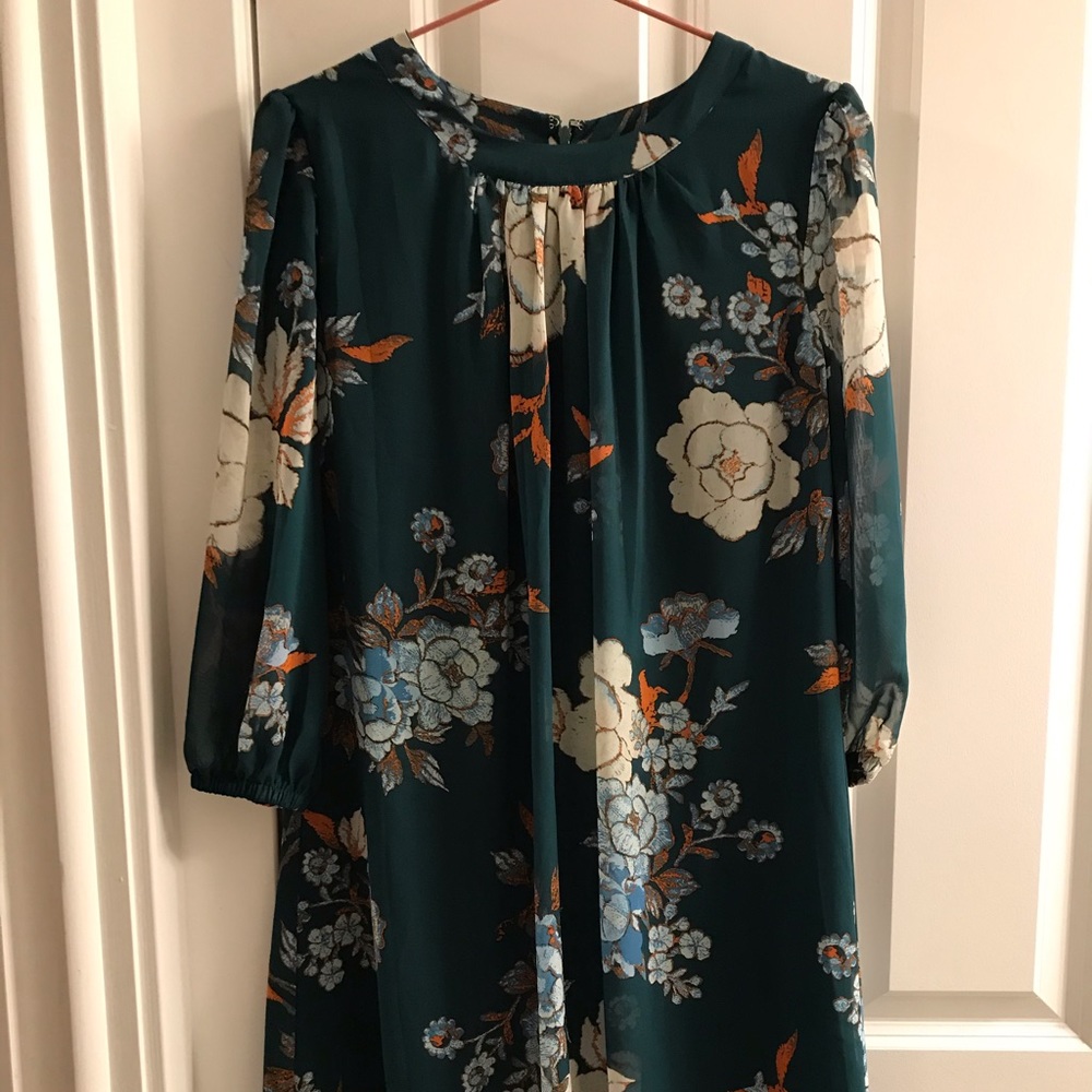 Green Floral Dress XS